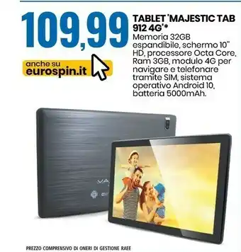 Eurospin Majestic tablet offerta