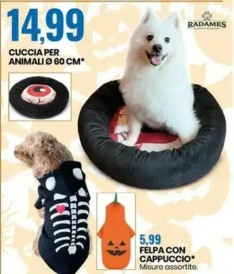 Eurospin Felpa con cappuccio per animali offerta