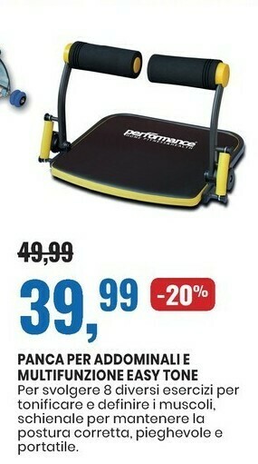 Eurospin Panca per addominali e multifunzione easy tone offerta
