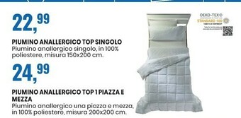 Piumino anallergico top singolo