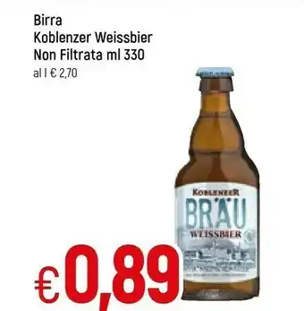 Famila Koblenzer weissbier birra non filtrata 330 ml offerta
