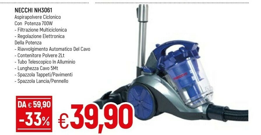 Aspirapolvere nh3061 offerta di Famila