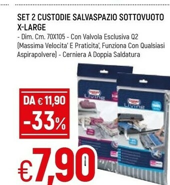 Set 2 custodie salvaspazio sottovuoto x-large