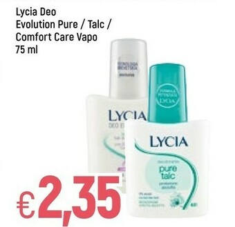 Famila Lycia deo evolution pure / talc / comfort care vapo offerta