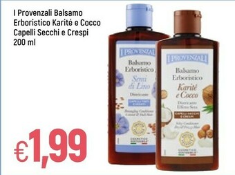 Famila I provenzali balsamo erboristico karité e cocco capelli secchi e crespi offerta