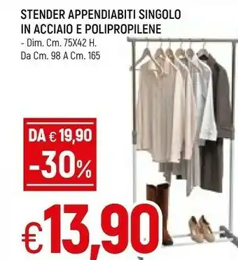 Famila Stender appendiabiti singolo in acciaio polipropilene offerta