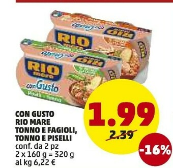 PENNY Con gusto fagioli e tonno 160 g(ml) offerta