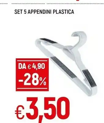 Set 5 appendini plastica