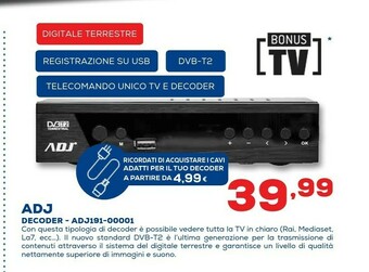 Euronics Adj decoder adj191-0001 offerta