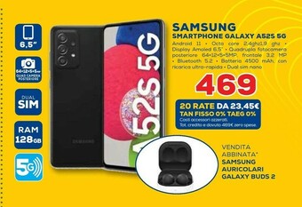 Euronics Galaxy a52s 5g sm-a528b 16,5 cm (6.5") dual sim ibrida android 11 usb tipo-c 6 gb 128 gb 4500 mah nero offerta