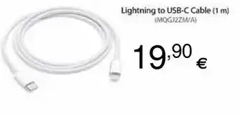 Euronics Usb-c to lightning cable 1 m bianco offerta