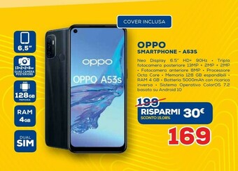 Euronics A53s 16,5 cm (6.5") doppia sim coloros 7.2 4g usb tipo-c 4 gb 128 gb 5000 mah nero offerta