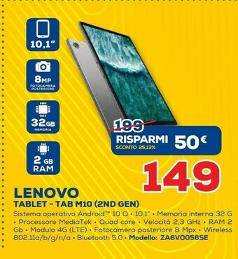 Euronics Lenovo tablet - tab m10 offerta