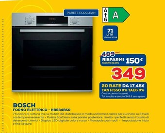 Euronics Serie 4 hba534bs0 forno forno elettrico 71 l acciaio inossidabile a offerta