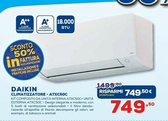 Euronics Daikin climatizzatore atxc50c offerta