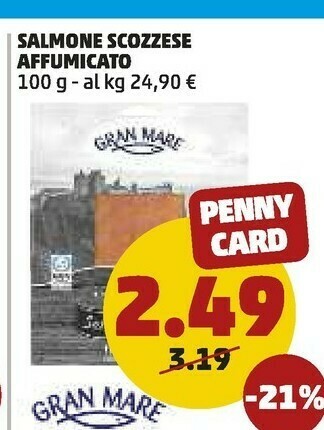 PENNY Salmone scozzese affumicato offerta