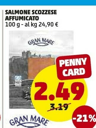 PENNY Salmone scozzese affumicato offerta