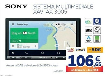 Sistema multimediale xav-ax 3005