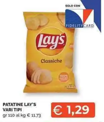 Mercatò Local PATATINE LAY'S VARI TIPI gr 110 offerta