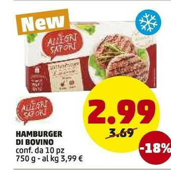 PENNY Hamburger di bovino offerta