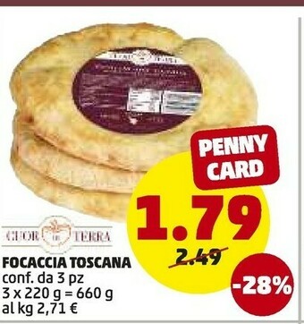 PENNY Cuor di terra focaccia toscana offerta