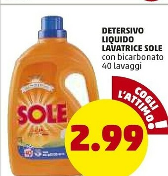 PENNY Sole detersivo liquido lavatrice offerta