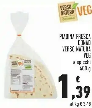 Conad Conad piadina fresca verso natura veg offerta