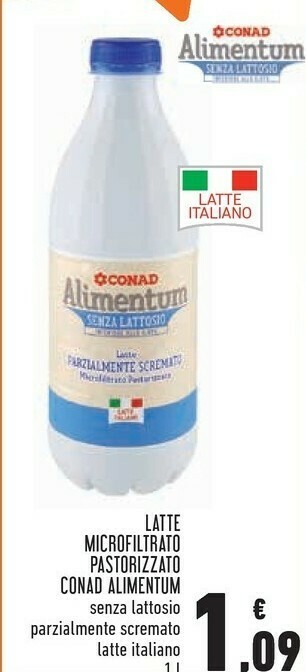 Conad Superstore Conad latte microfiltrato pastorizzato alimentum offerta