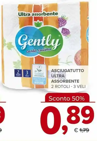 Todis Gently carta cucina asciugatutto assorbente offerta
