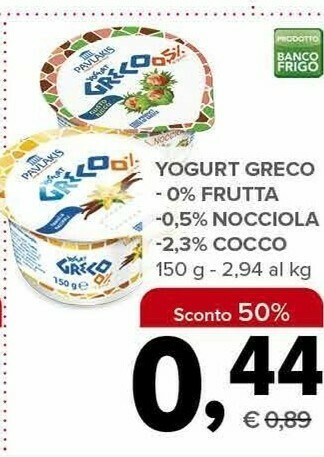 Todis Yogurt greco 0% frutta offerta