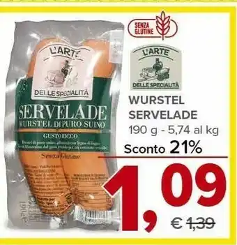 Todis L'arte wurstel servelade offerta