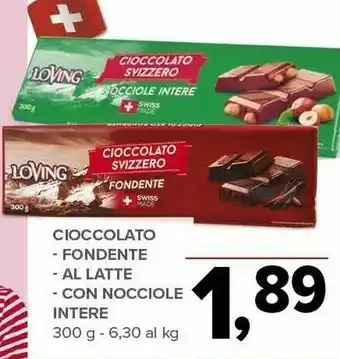 Cioccolato svizzero nocciole intere