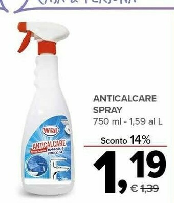 Todis Wial anticalcare spray 750 ml offerta