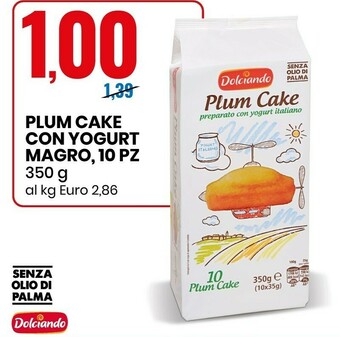 Eurospin Plum cake con yogurt magro offerta