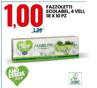Eurospin Fazzoletti ecolabel, 4 veli offerta