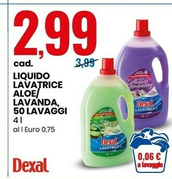 Eurospin Liquido lavatrice aloe/ lavanda 50 lavaggi offerta