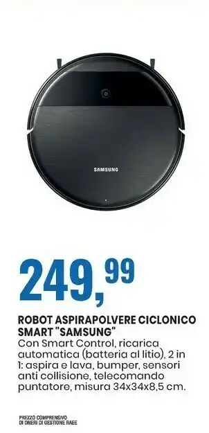 Eurospin Robot aspirapolvere ciclonico smart offerta