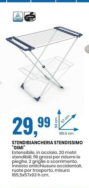 Eurospin Stendibiancheria stendissimo offerta