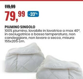 Eurospin Piumino singolo offerta