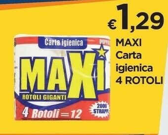 Mister Risparmio Maxi carta igienica 4 rotoli offerta