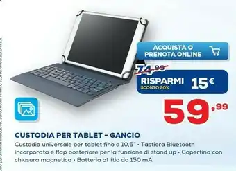 Euronics Custodia per tablet gancio offerta
