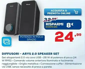 Euronics Diffusori - arys 2.0 speaker set offerta