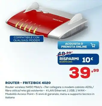 Euronics Router box 4020 offerta