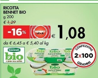 Bennet Ricotta offerta