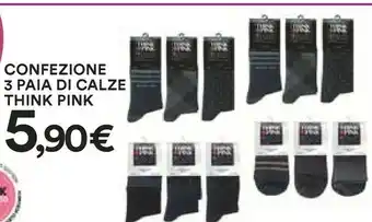 Coop Think pink confezione 3 paia di calze offerta