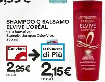 Coop Elvive shampoo color vive 300 ml offerta