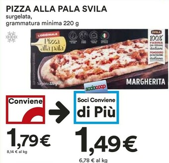 Coop Pizza alla pala margherita surgelata 220 g(ml) offerta