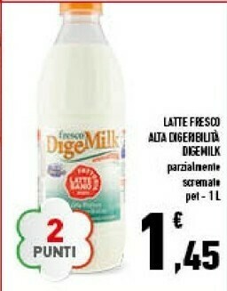 Conad City Dige milk - latte fresco alta digeribilità pastorizzato parzialmente scremato offerta