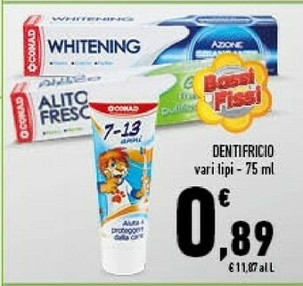 Conad Conad dentifricio offerta