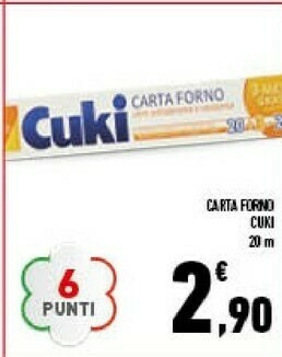 Conad Cuki carta forno offerta